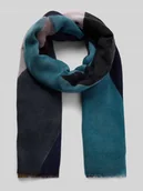 Apaszki i szaliki męskie - Szal z wełny ze wzorem z logo i frędzlami - miniaturka - grafika 1