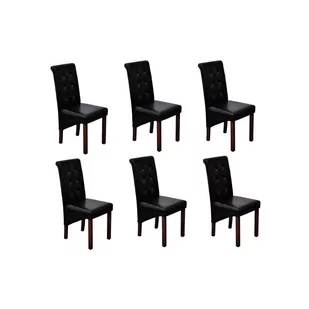 vidaXL Krzesła jadalniane, czarne (6 sztuk) - Krzesła - miniaturka - grafika 1