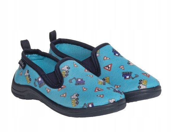 PLAYSHOES KAPCIE DZIECIĘCE NIEBIESKIE WSUWANE W KOPARKI 22-23 1Ż4N
