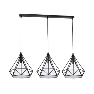 Lampa wisząca Triangolo 3 x 60W E27 IP20 czarno-biała 162 - Lampy sufitowe - miniaturka - grafika 1