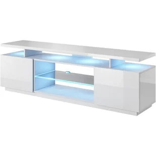 Szafka RTV EVA 180x40x52 biały/biały połysk - Szafki RTV - miniaturka - grafika 1