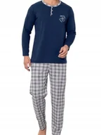 Piżamy damskie - Piżama męska na prezent długi rękaw długie spodnie bawełniana XXL 2XL - miniaturka - grafika 1