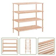 Szafki na buty - The Living Store Stojak na buty z 4 półkami z litego drewna jodłowego - miniaturka - grafika 1