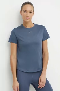 Koszulki sportowe damskie - Reebok t-shirt do biegania kolor niebieski 100076059 - grafika 1