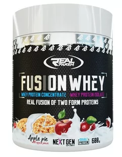 BIAŁKO Real Pharm Fusion Whey ODŻYWKA BIAŁKOWA - 600g 50/50 WPI WPC ciasto jabłkowe z kawałkami jabłek - Odżywki białkowe - miniaturka - grafika 1