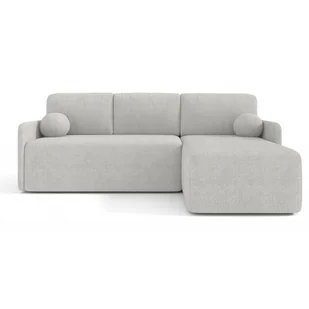 Narożnik BLUMEN, narożnik w kształcie litery L z funkcją spania i podstawą łóżka, kolor: szary, otomana prawa, tkanina bouclé - Narożniki Narożnik BLUMEN, narożnik w kształcie litery L z funkcją spania i podstawą łóżka, kolor: szary, otomana prawa, tkanina bouclé - Narożniki - miniaturka - grafika 1