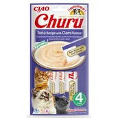 Przysmaki dla kotów - INABA  Churu przysmak dla kota o smaku tuńczyka i małży 4x14g - miniaturka - grafika 1