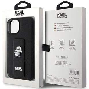 Etui Karl Lagerfeld KLHCP15SGSAKCPK iPhone 15 czarny/black hardcase Gripstand Saffiano Etui Karl&Choupette Pins - Etui i futerały do telefonów - miniaturka - grafika 9