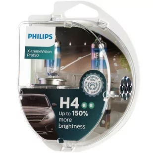 Żarówki halogenowe PHILIPS X-tremeVision Pro150 +150% H4 12V 60/55W, 2 szt. - Żarówki samochodowe - miniaturka - grafika 1