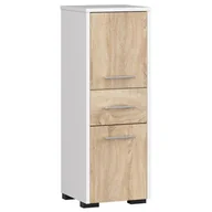 Szafki łazienkowe - SZAFKA - SŁUPEK REGAŁ ŁAZIENKOWY FIN 2D 1SZ BIAŁY / SONOMA - miniaturka - grafika 1