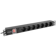 Listwy zasilające - Lanberg listwa zasilająca PDU 7 gniazd 20m (PDU-07F-0200-BK) - miniaturka - grafika 1