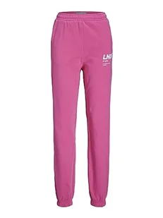 JACK & JONES Damskie spodnie dresowe Jjxx Jxbianca Hw Relaxed Vint Sweatpants Sn do biegania, Carmine Rose/Print:bright White Lndn Print, XL - Spodnie damskie - miniaturka - grafika 1
