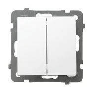 Klawisze i ramki - Ospel AS biały - łącznik podwójny krzyżowy ŁP-19G/m/00 - miniaturka - grafika 1