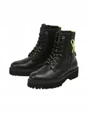 Botki damskie - Pepe Jeans Botki Skórzane Damskie Czarne Za Kostkę 36 Awd - miniaturka - grafika 1