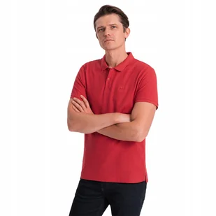 Koszulka męska polo dzianina c.czerw V14 S1374 XL - Koszulki męskie - miniaturka - grafika 1