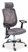 Fotele i krzesła biurowe - Signal Fotel biurowy obrotowy szara siatka z zagłówkiem Q-118 - miniaturka - grafika 1