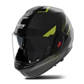 Kaski motocyklowe - Kask Szczękowy Nolan N-120-1 Ciclone Szary Lava/Czarny/Zielony Impulse MatowyXL - miniaturka - grafika 1