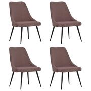 Krzesła - vidaXL Krzesła stołowe 4 szt. brązowe tapicerowane tkaniną 3090150 - miniaturka - grafika 1