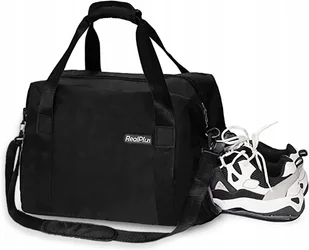 Torba sportowa weekendowa unisex 33/42L RealPlus Czarna - Torby sportowe - miniaturka - grafika 1