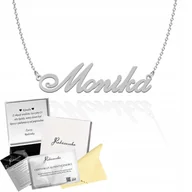Łańcuszki - Naszyjnik Srebrny z Imieniem Monika Łańcuszek SREBRO 925 DEDYKACJA GRATIS - miniaturka - grafika 1