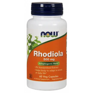 Now Foods Rhodiola Rosea - Różeniec Górski 500 mg (60 kaps.) - Suplementy naturalne - miniaturka - grafika 1