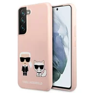 Etui i futerały do telefonów - Karl Lagerfeld KLHCS22MSSKCI S22+ S906 hardcase jasno różowy/light pink Silicone Ikonik Karl & Choupette KF000934 - miniaturka - grafika 1