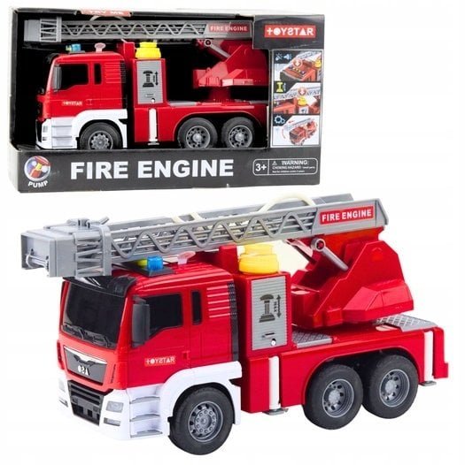 Wóz Strażacki Z Wysięgnikiem Straż Pożarna Napęd Lanie Wody Światła Dźwięki