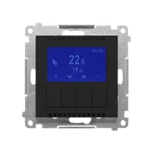 Regulatory i termostaty - Kontakt Simon Termostat programowalny z wyświetlaczem Simon 55 - czarny mat - miniaturka - grafika 1