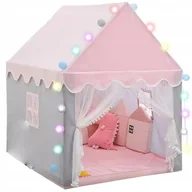 Namioty i tipi dla dzieci - Namiot Domek dla Dzieci Zamek Pałac do Pokoju Ogrodu Domu + Lampki LED Róż - miniaturka - grafika 1
