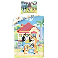 Pościel dla dzieci - Pościel 140x200 Bingo i Bluey przed domem bawełniana - miniaturka - grafika 1