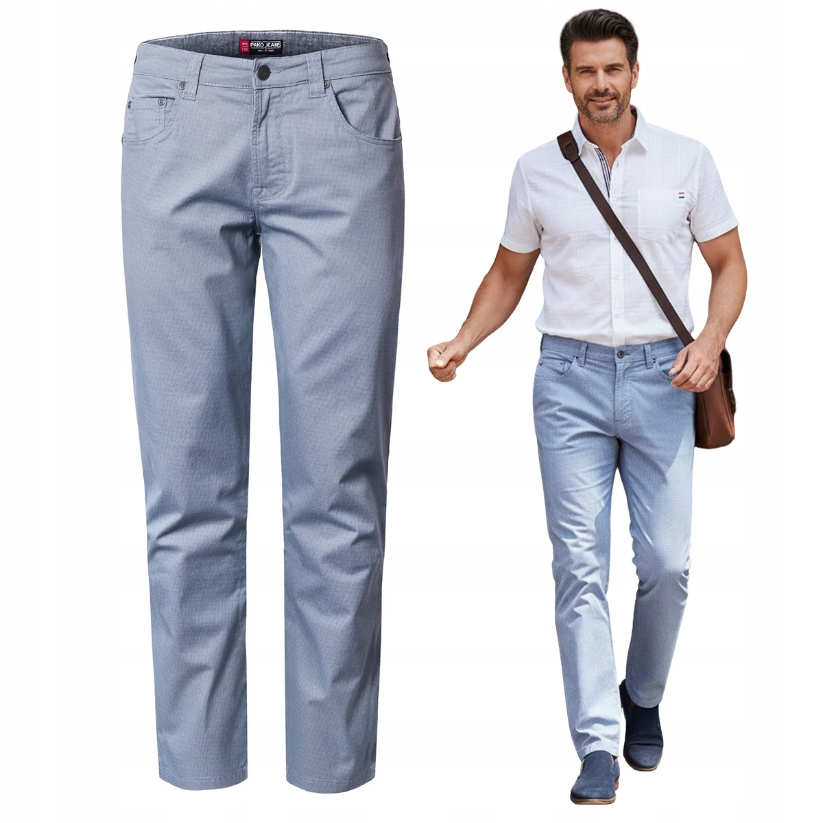 SPODNIE Męskie CASUAL Bawełniane ODER NIEBIESKIE Regular Pako Jeans SPODNIE Męskie CASUAL Bawełniane NIEBIESKIE Regular W38/L32 Pako Jeans
