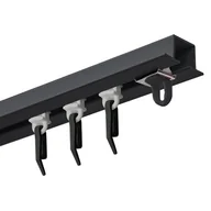 Karnisze - Szyna sufitowa DECASTYL pojedyncza z agrafkami 300 cm Czarny - miniaturka - grafika 1