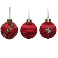 Bombki - Bombka styropianowa 8 cm czerwona mix 1 szt. - miniaturka - grafika 1