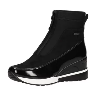Czarne botki damskie, sneakersy na zimę na koturnie VINCEZA 10837 - Vinceza - Botki damskie - miniaturka - grafika 1