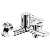 Baterie wannowe i prysznicowe - Laveo Pinar bateria wannowo-prysznicowa ścienna chrom BAW010D - miniaturka - grafika 1