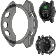 Akcesoria do smartwatchy - Silikonowe Ochronne Etui Do Garmin Fenix 7 Case Nakładka Obudowa Pokrowiec Czarny Transparentny - miniaturka - grafika 1