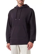 Bluzy męskie - BOSS Męska bluza z kapturem z bawełny frotte z tonalnym logo, czarny (Black1), M - miniaturka - grafika 1