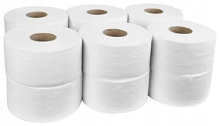 Papier toaletowy biały bezzapachowy jumbo celuloza mocny 100 m/2 w 12 sztuk - Papier toaletowy - miniaturka - grafika 1