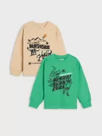 Swetry dla chłopców - Sinsay - Bluzy Jurassic World 2 pack - zielony - miniaturka - grafika 1