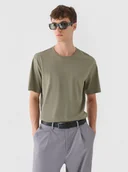 Koszulki męskie - Męski t-shirt basic Outhorn OTHWAW24TTSHM2155 - khaki - miniaturka - grafika 1
