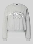 Bluzy damskie - Bluza o kroju oversized z mieszanki bawełny model ‘SWEAT LIFE’ - miniaturka - grafika 1