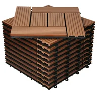 Podesty i deski tarasowe - Płytki tarasowe 30x30 cm zestaw 11 na 1 m² jasnobrązowe z WPC - miniaturka - grafika 1
