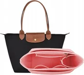 Akcesoria podróżnicze - Organizer z kieszeniami do torby - torebki D.Duo filcowy różowy - miniaturka - grafika 1