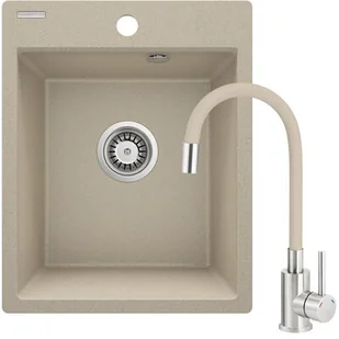 Zlewozmywak DEANTE Corio ZRC P7103 Piaskowy + bateria stojąca - Zlewozmywaki z baterią Zlewozmywak DEANTE Corio ZRC P7103 Piaskowy + bateria stojąca - Zlewozmywaki z baterią - miniaturka - grafika 1