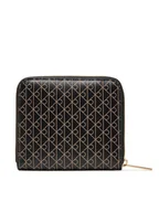 Portfele - Calvin Klein Mały Portfel Damski Emblem Aop Square Zip Around LV04F1089G Czarny - miniaturka - grafika 1