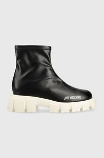 Love Moschino botki damskie kolor czarny na platformie - Botki damskie - miniaturka - grafika 1