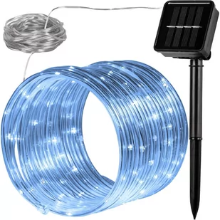 VOLTRONIC Solarny wąż - 100 LED zimny biały VOLTRONIC - Oświetlenie świąteczne - miniaturka - grafika 1