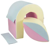 Klocki - Tunel komplet 2 dużych klocków kształtek piankowych do żłobków przedszkoli (Pastel róż, pastel niebieski, pastel żółty) - miniaturka - grafika 1