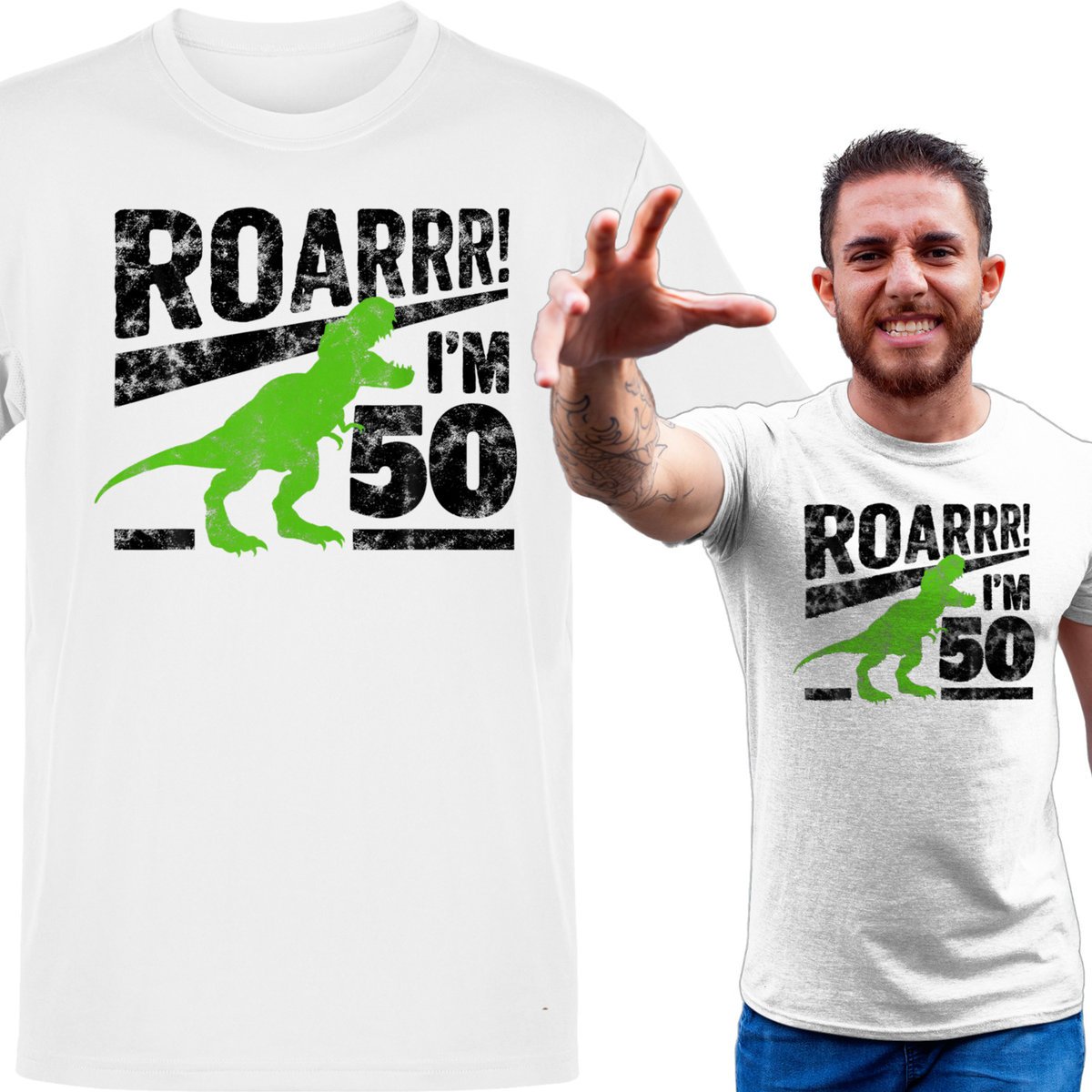 Koszulka męska Dinozaur Na 50 Urodziny M