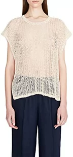 Sisley Damski sweter bez rękawów 105MM102G kurtka, beżowy 60V, M, beżowy 60 V, M - Swetry damskie - miniaturka - grafika 1